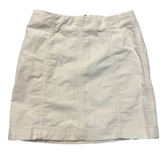 Free People Dresses & Skirts - Free People Beige Corduroy Mini Skirt With Back Zipper Size 0